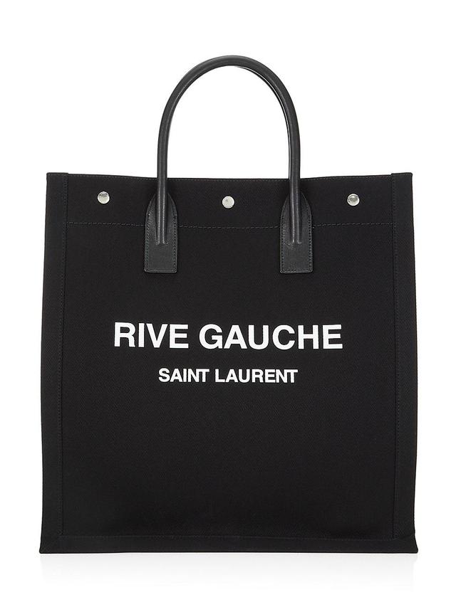 Mens Rive Gauche North/South Tote Bag in Printed Canvas and Leather Product Image