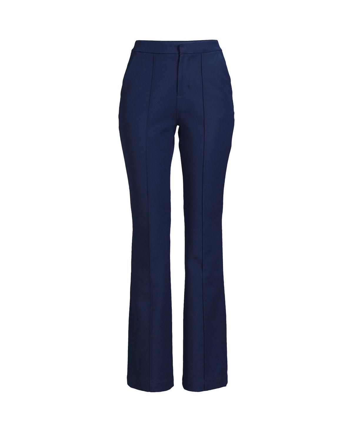 Lands End Womens High Rise Bi Stretch Pintuck Boot Cut Pants Product Image