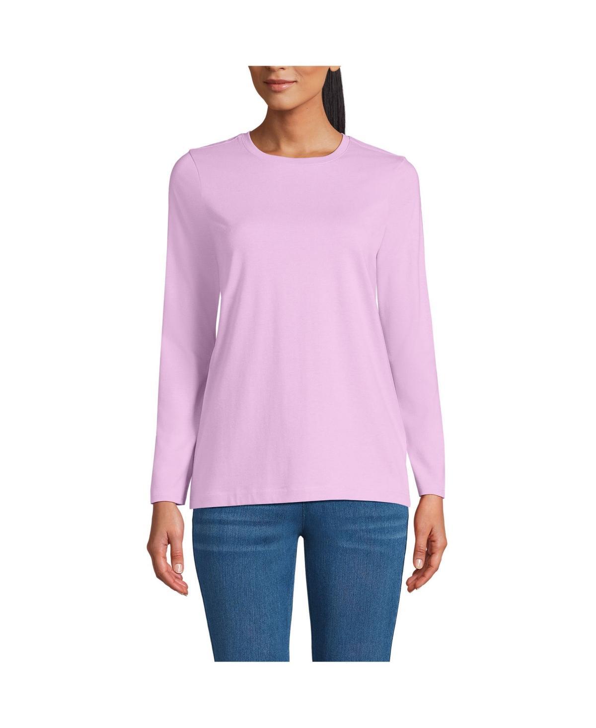 Petite Lands End Relaxed-Fit Supima Cotton Crewneck Tee, Womens Product Image