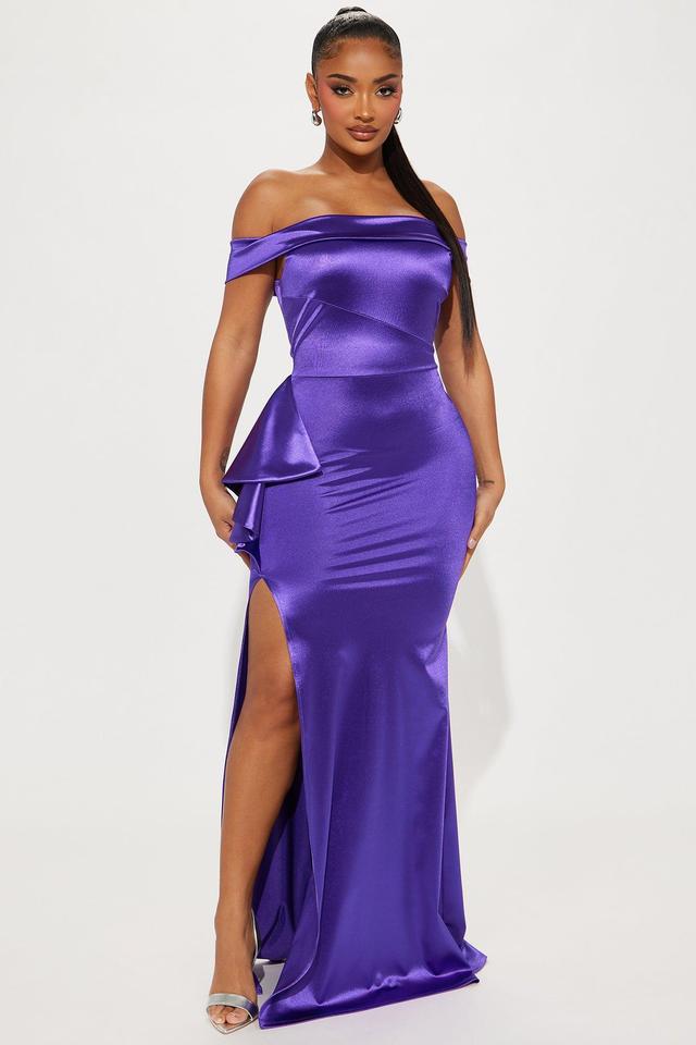 Coralie Off Shoulder Gown - Purple Product Image