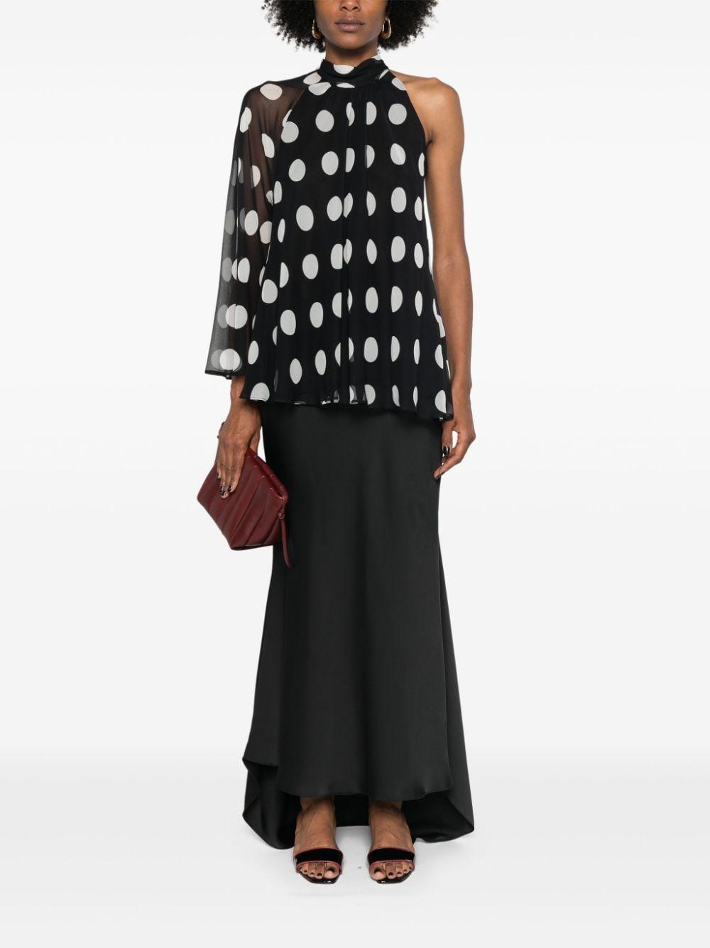 Carella Polka-dot Silk Blouse In Black Product Image