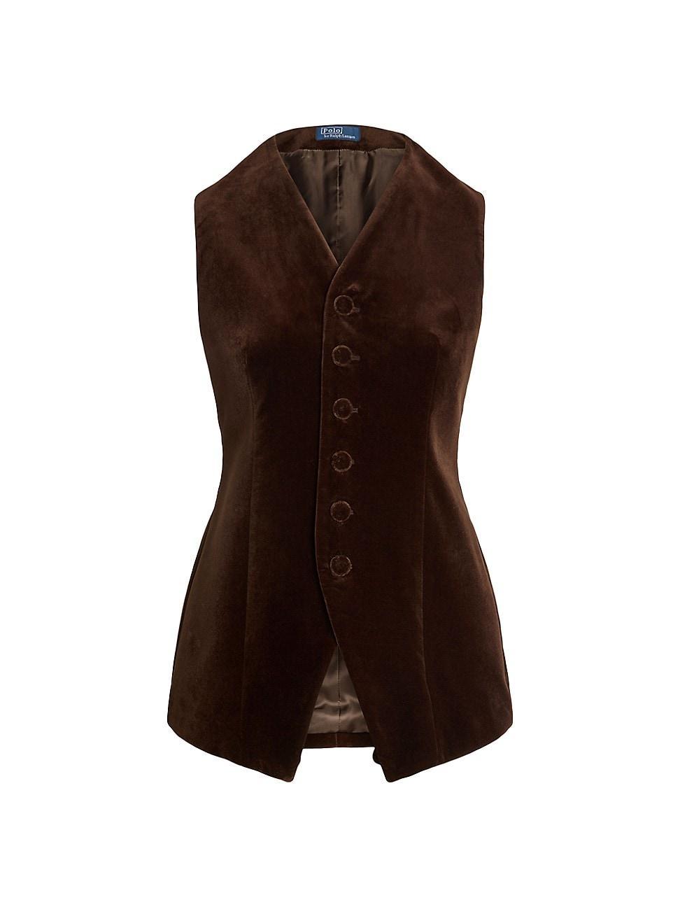 Womens Long Velvet Vest Product Image