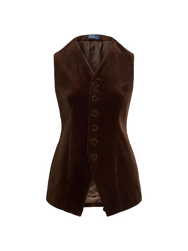 Womens Long Velvet Vest Product Image