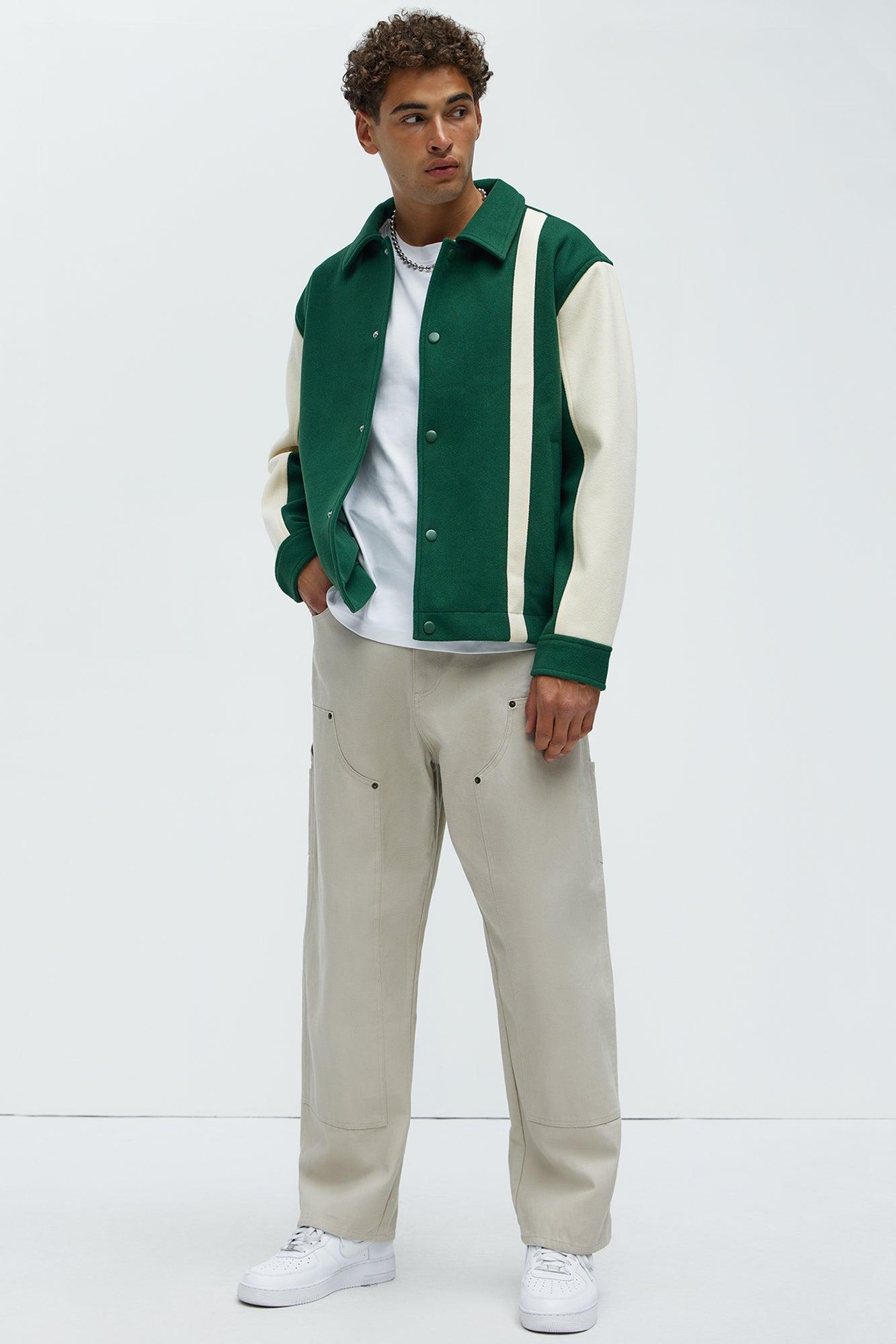 Gone Through Motions Varsity Jacket - Green/combo Product Image