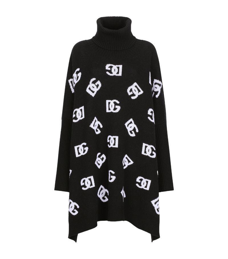 Wool Poncho With Jacquard Dg Logo In Print Product Image