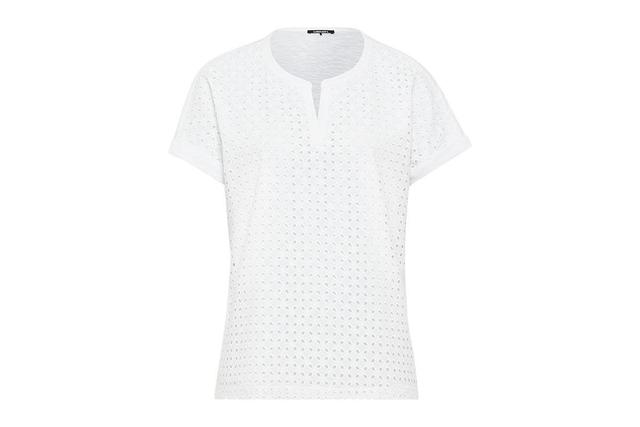 Olsen Womens 100% Cotton Short Sleeve Eyelet T-Shirt Product Image