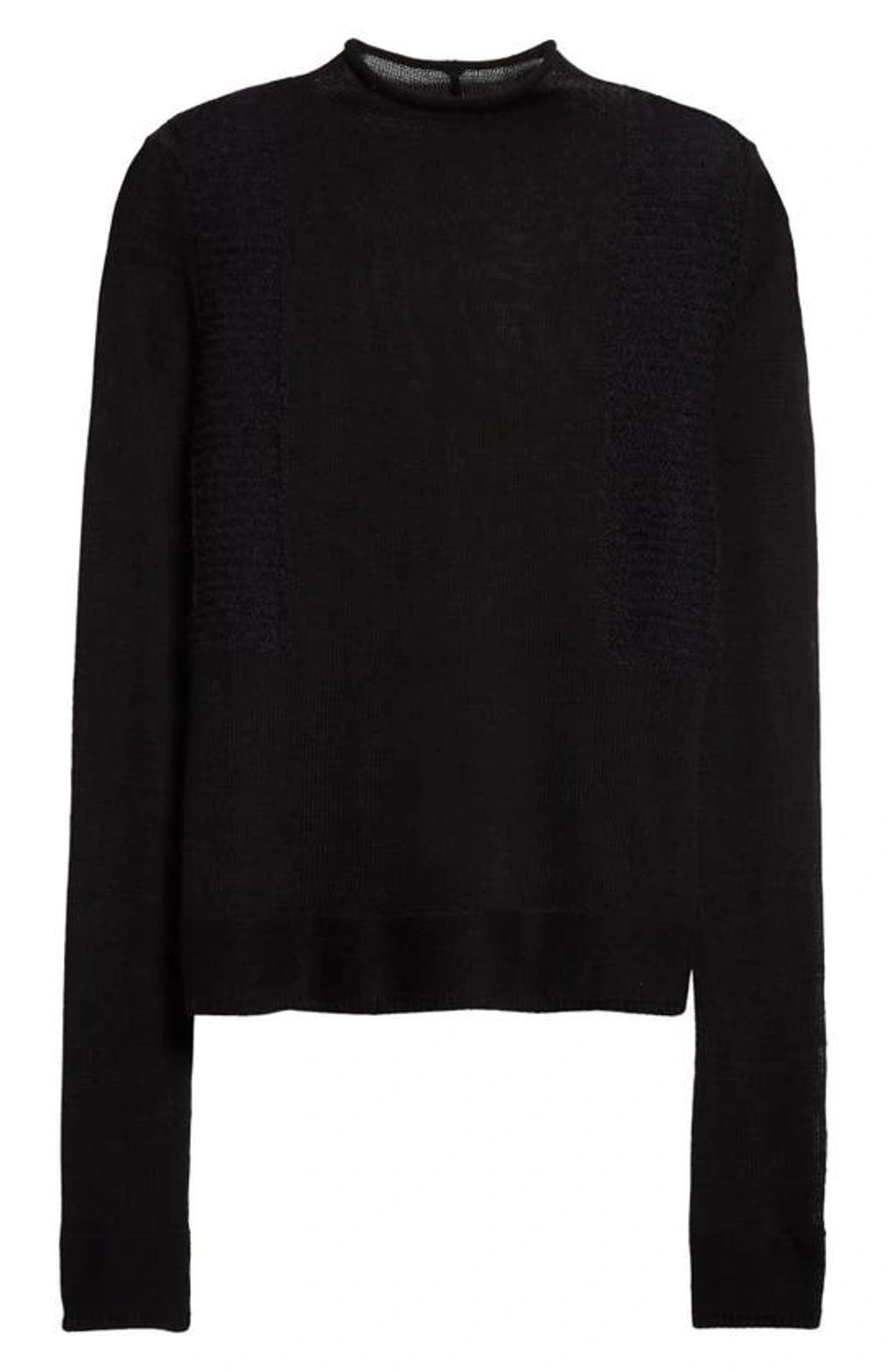 RICK OWENS Harness Ribbed-panel Wool Sweater In 09 Black Product Image