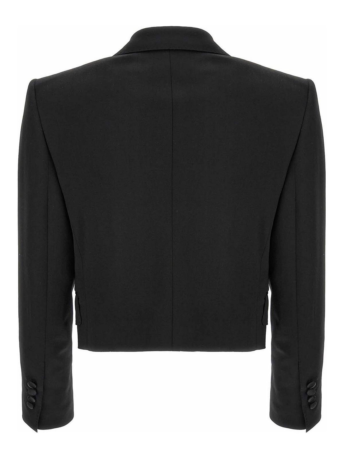 Tuxedo Short Blazer In Black Product Image