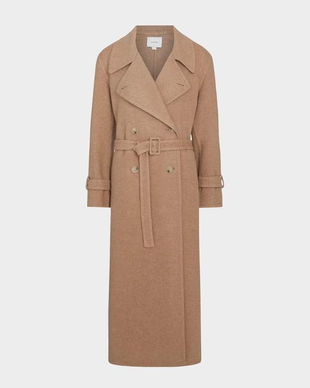 Belted Long Wool-Blend Coat Product Image