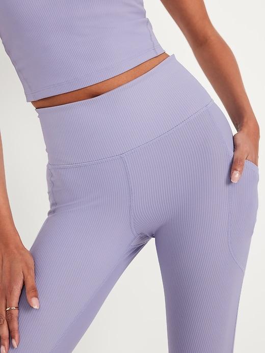 High-Waisted PowerSoft Rib Leggings Product Image