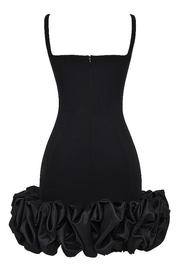 Lilou Black Ruffle Hem Dress Product Image