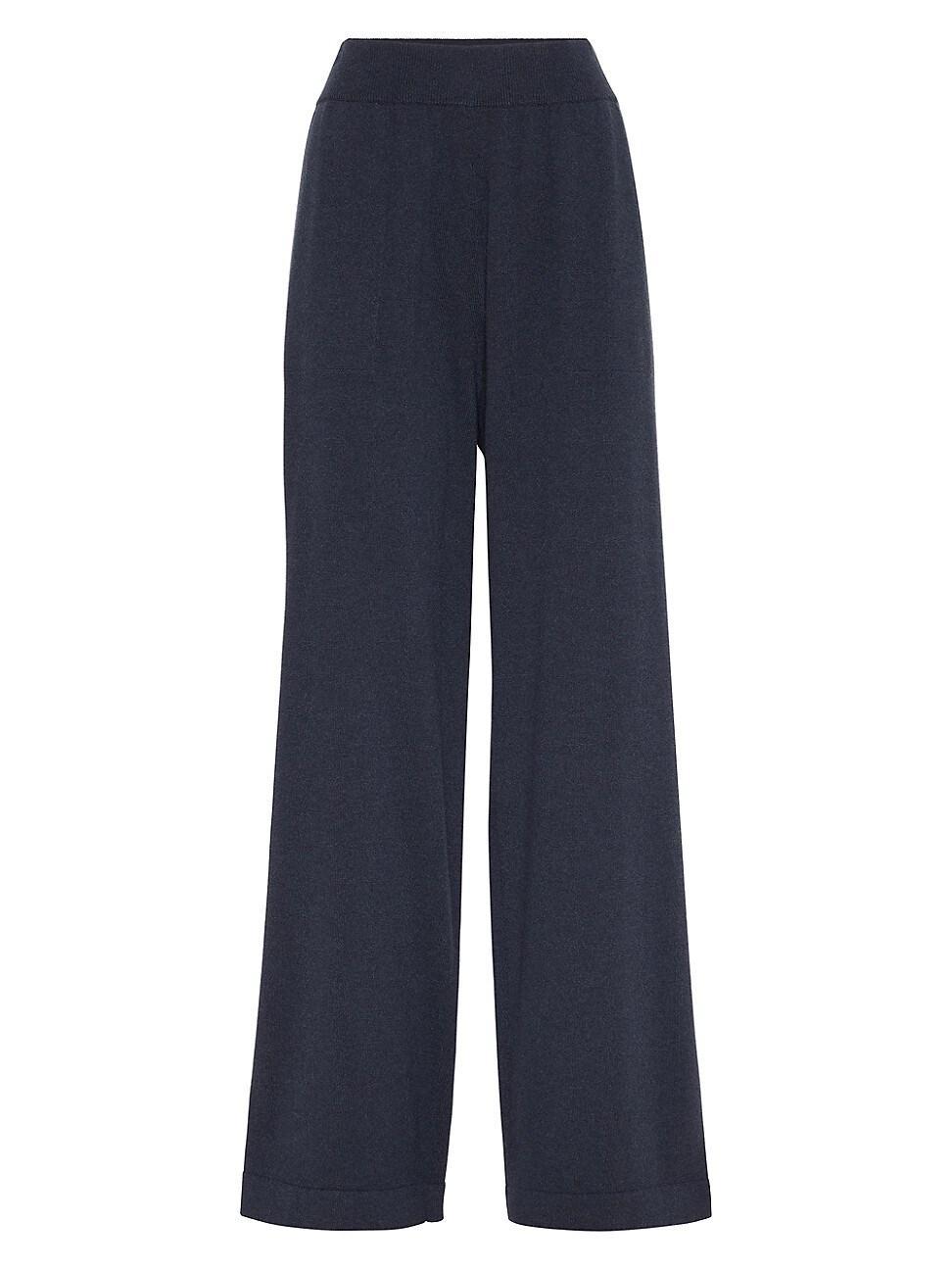 Womens Cashmere Knit Track Trousers with Shiny Tab product image