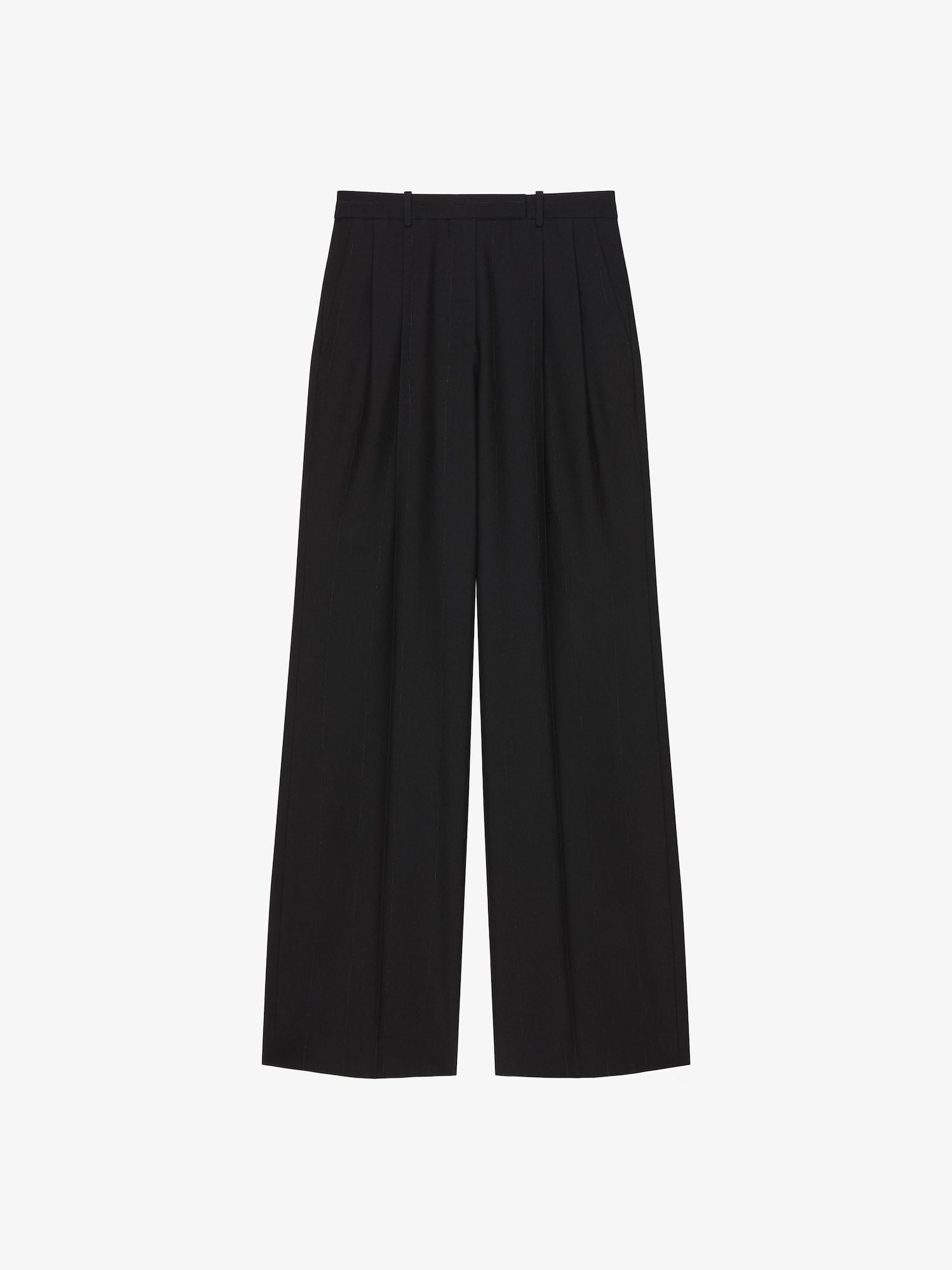 Tailored pants in wool with lurex stripes Product Image