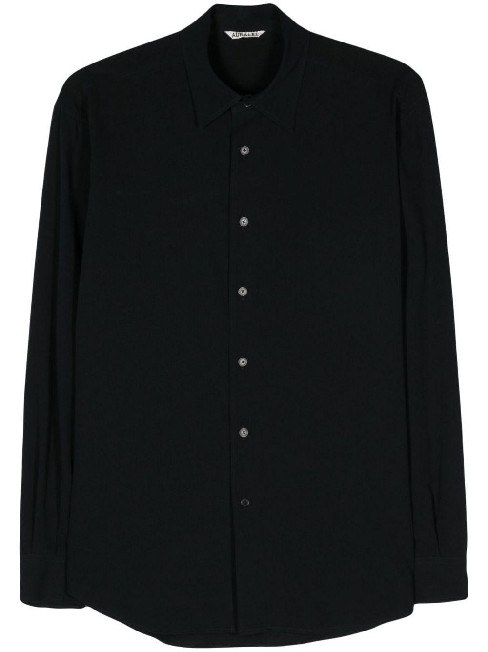 AURALEE Lightweight Wool Shirt In Black Product Image