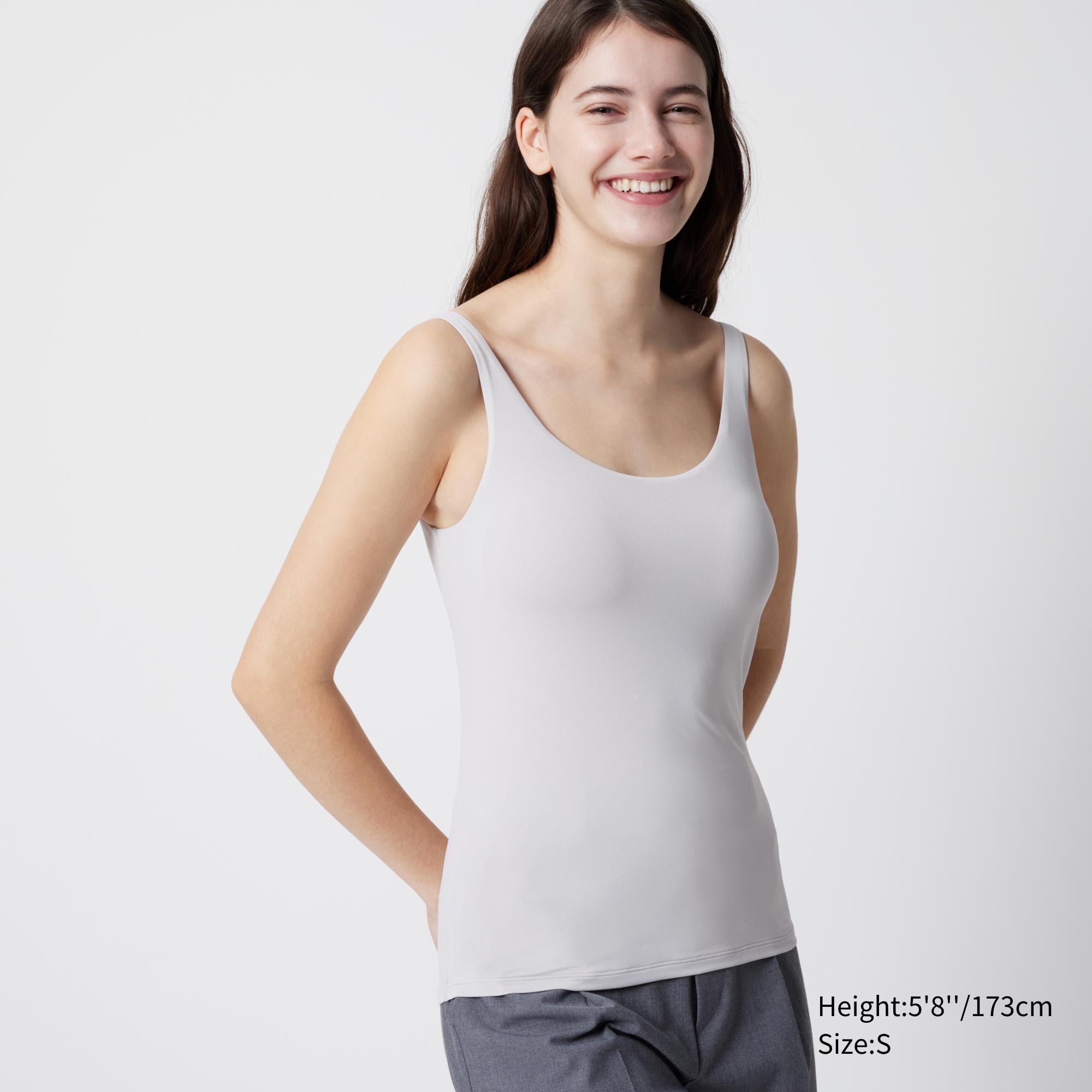 Womens Airism Bra Sleeveless Top with Moisture-Wicking Light Gray XS UNIQLO US Product Image