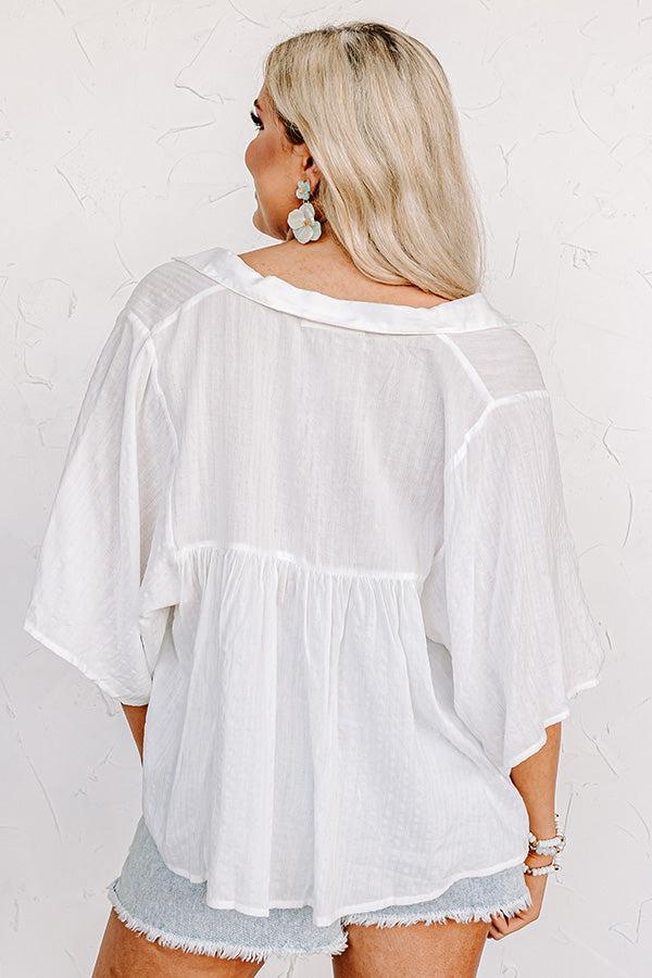 Ready To Scroll Babydoll Top In White Product Image