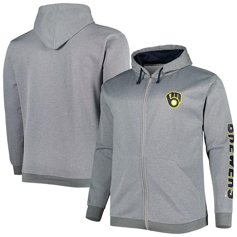 Mens Profile Ash Milwaukee Brewers Big & Tall Pullover Hoodie Product Image