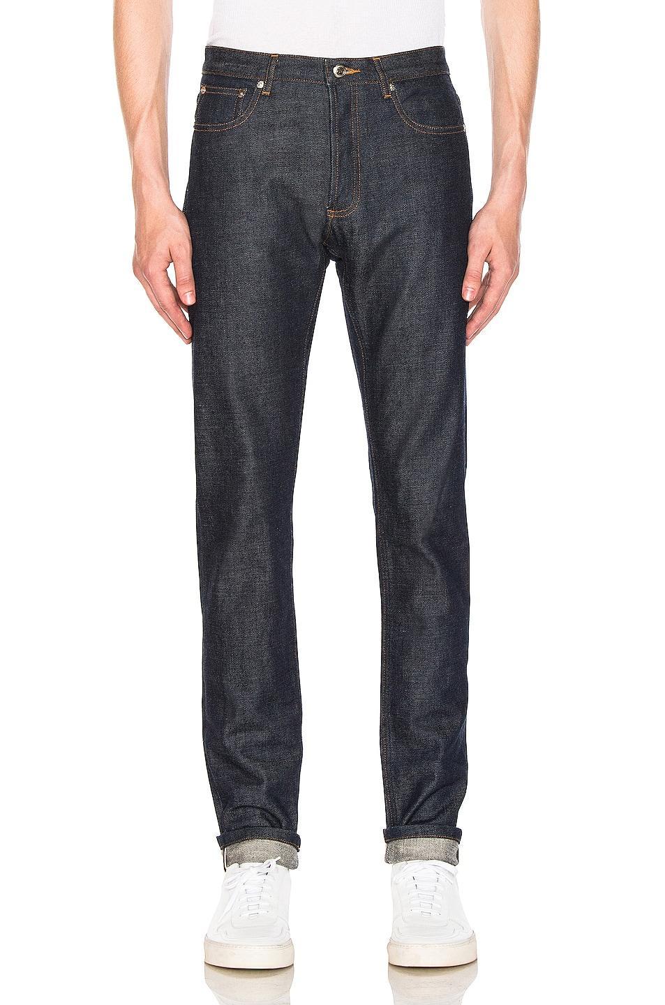 A.P.C. Petit New Standard Straight Leg Jean in Indigo - Denim Dark. Size 36 (also in ). Product Image