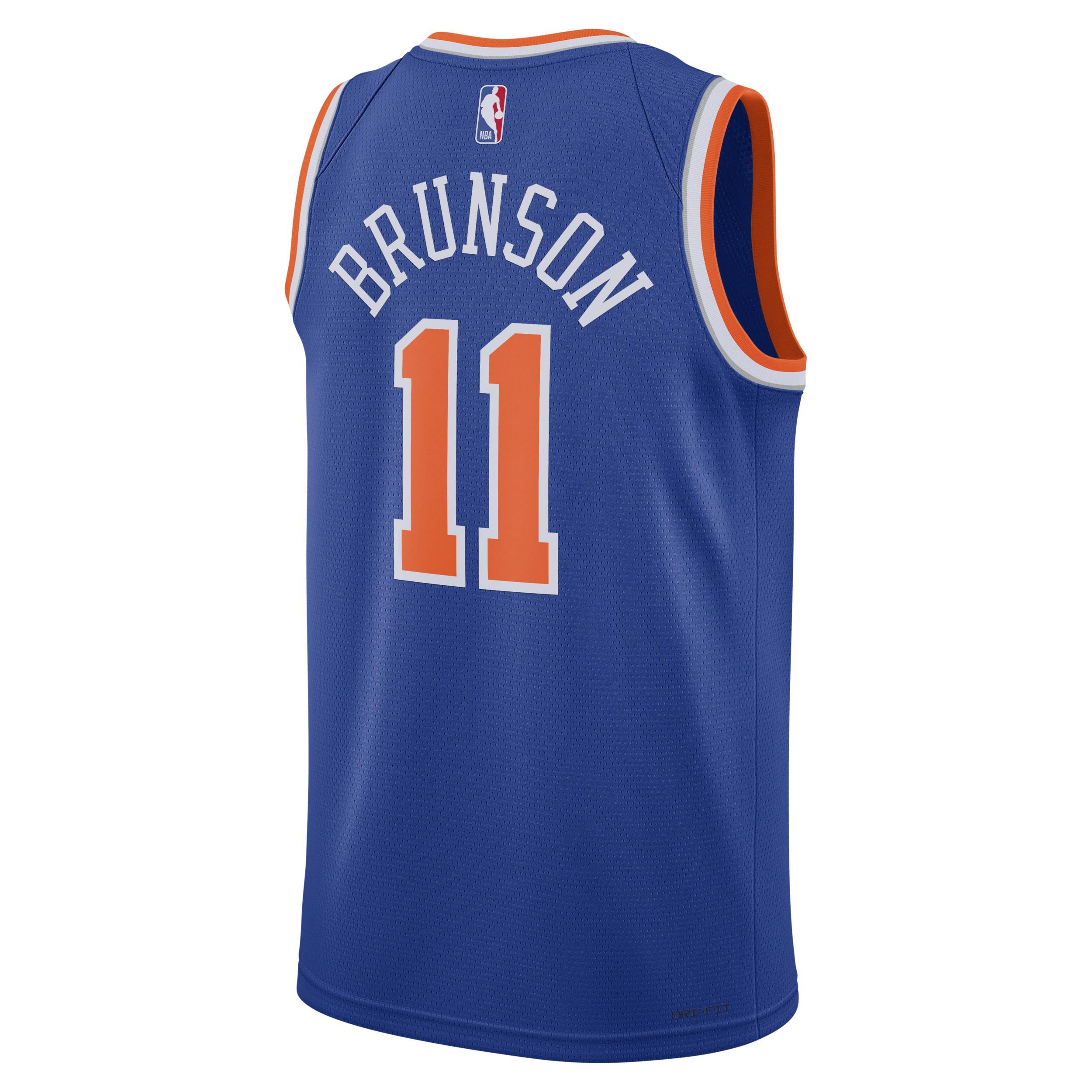 Mens and Womens Nike Jalen Brunson Blue New York Knicks Swingman Jersey - Icon Edition - Blue Product Image