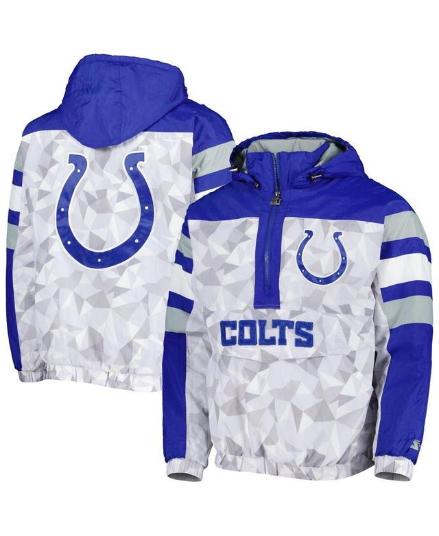 Mens Starter White Indianapolis Colts Thursday Night Gridiron Raglan Half-Zip Hooded Jacket - White Product Image