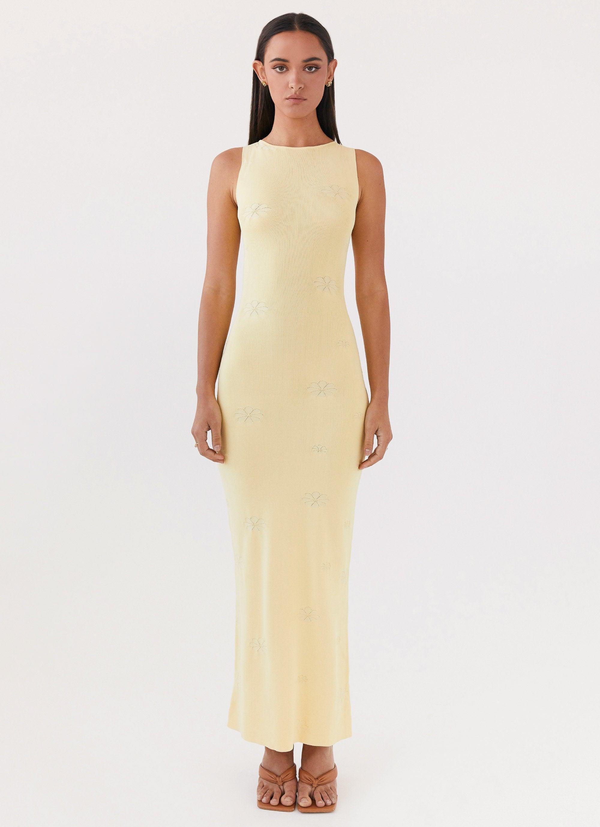 Holly Knit Maxi Dress - Yellow Product Image