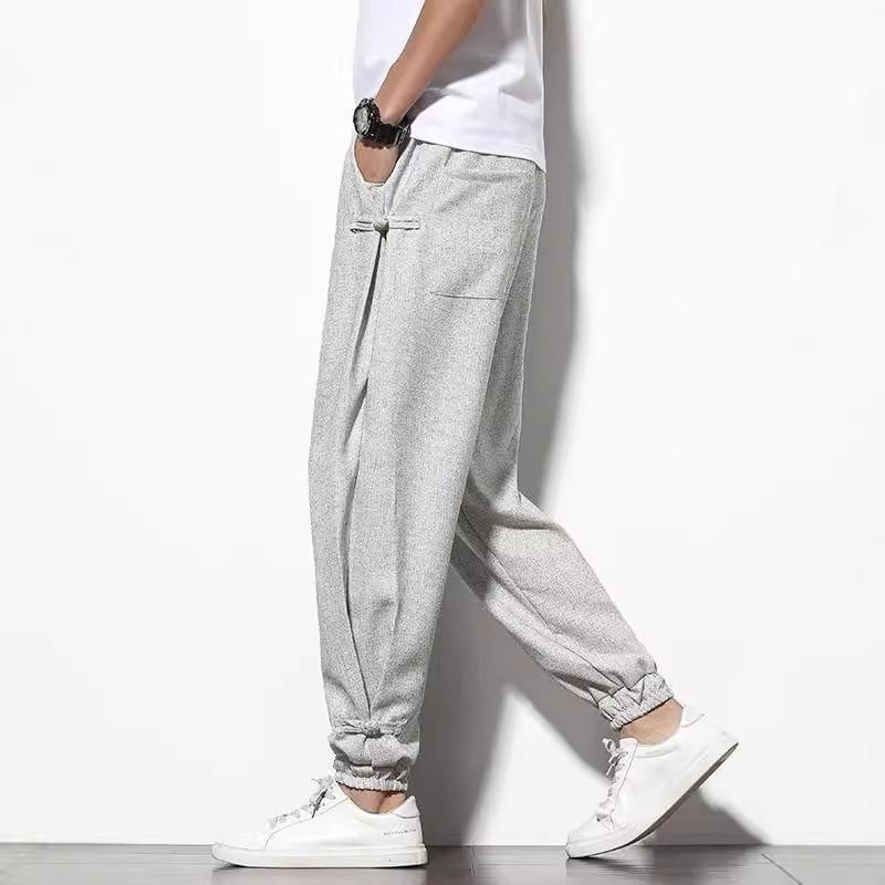 Drawstring Waist Melange Harem Pants Product Image