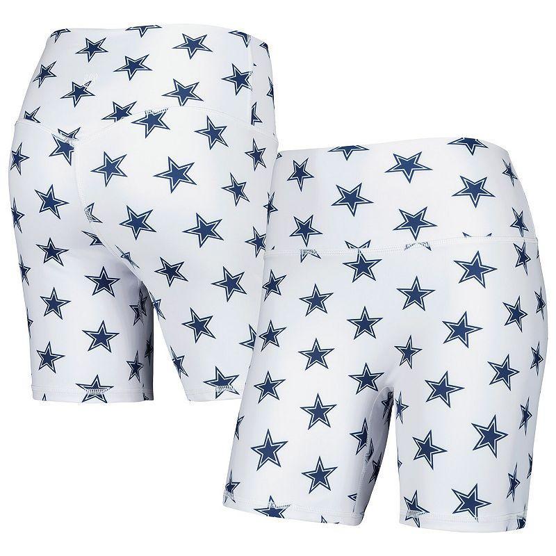 Womens White Dallas Cowboys Allover Print Biker Shorts Product Image