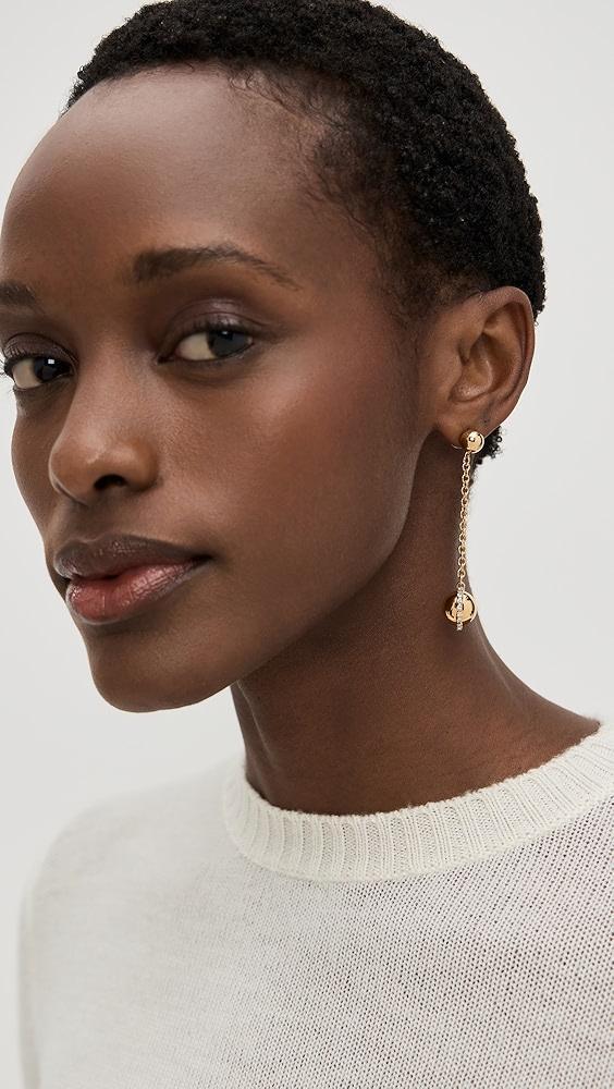 Kenneth Jay Lane Gold Ball Rhinestone Pierced Earrings | Shopbop Product Image