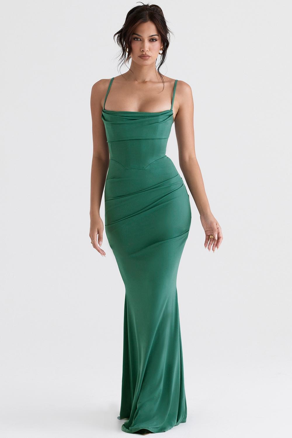 Milena Forest Corset Maxi Dress Product Image