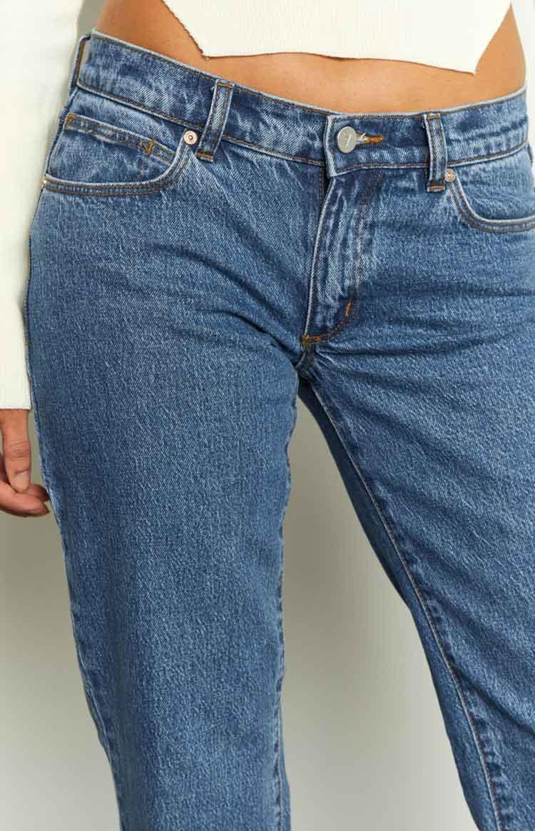 Abrand Olivia 99 Low Straight Organic Blue Denim Jeans Product Image