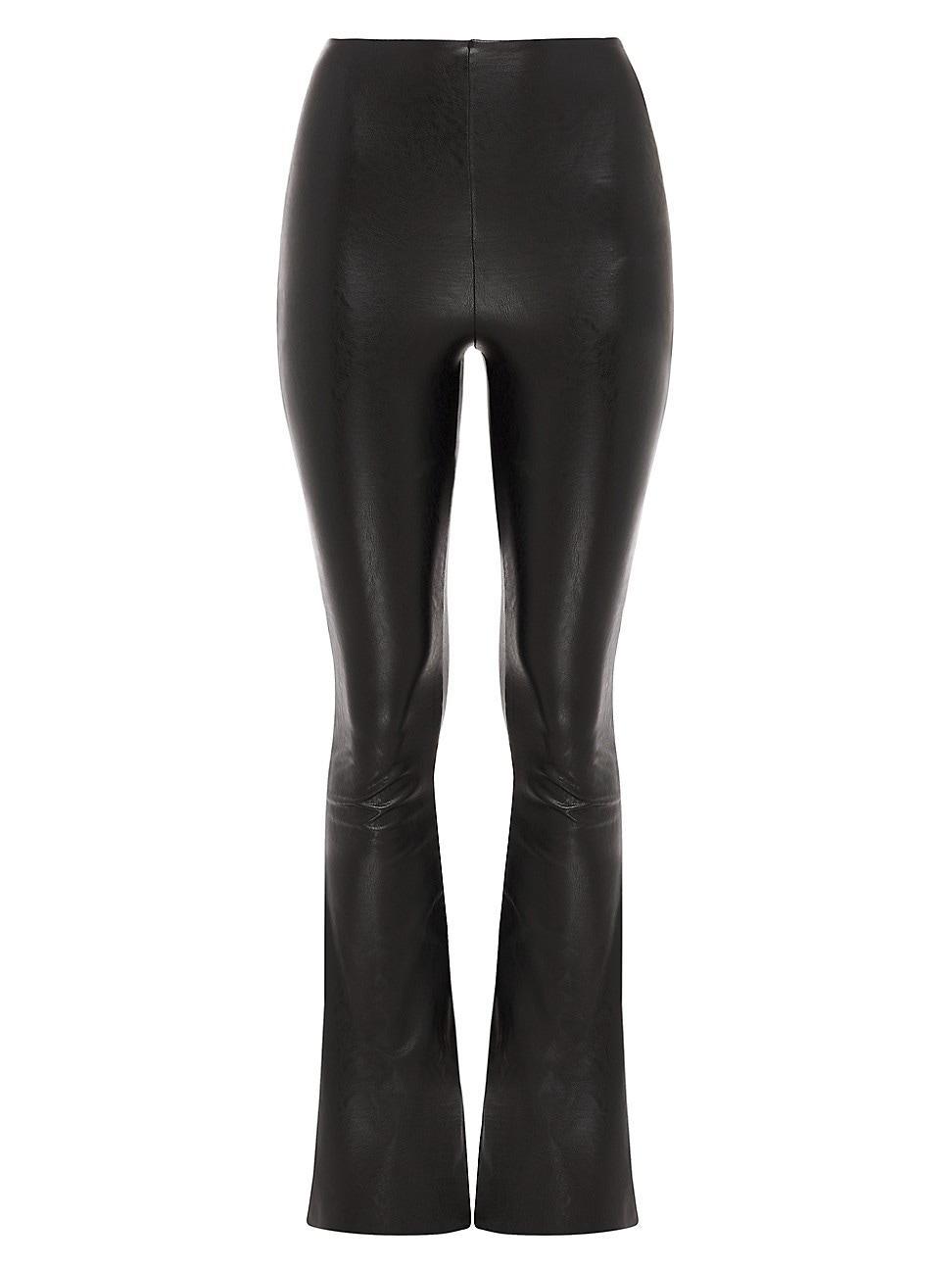 Womens Faux Leather Flared Leggings Product Image