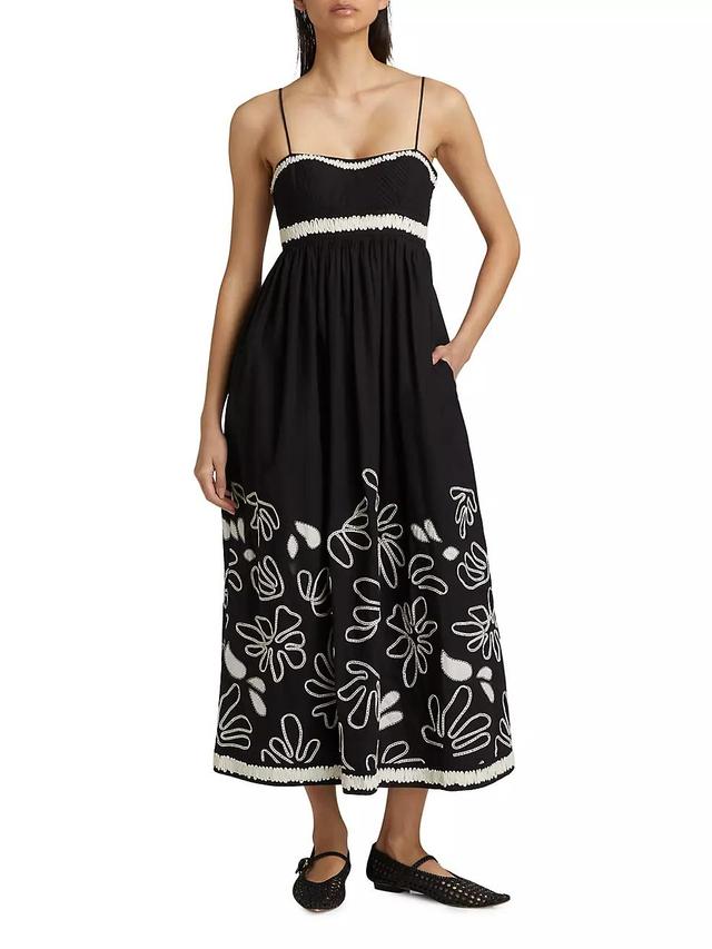 Hollis Bloom Ribbon-Embroidered Cotton Midi-Dress Product Image