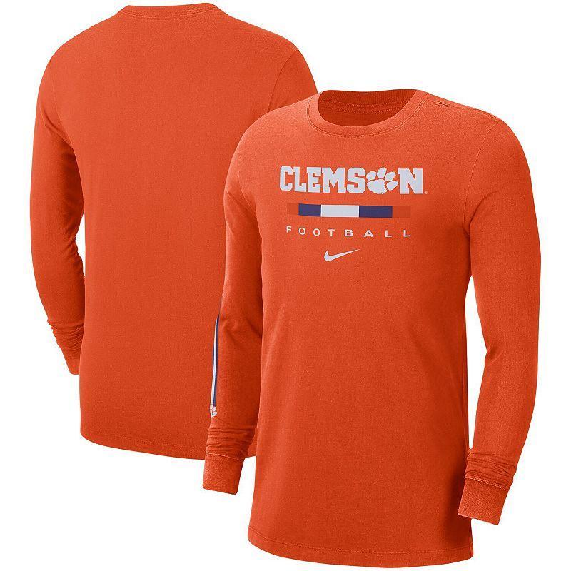 Mens Orange Clemson Tigers Word Long Sleeve T-shirt Product Image