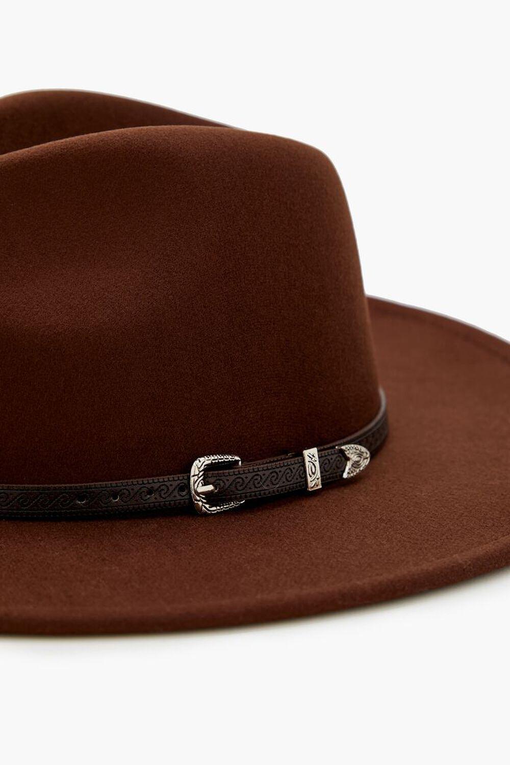 Buckled Faux Leather-Trim Fedora | Forever 21 Product Image