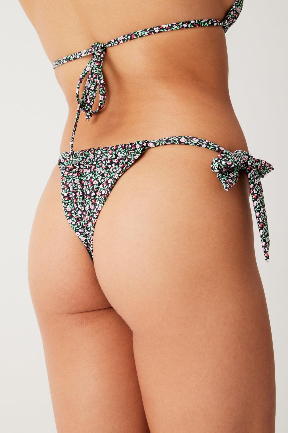 Kealy Tie Side Cheeky Bikini Bottom - Summer Nights Product Image