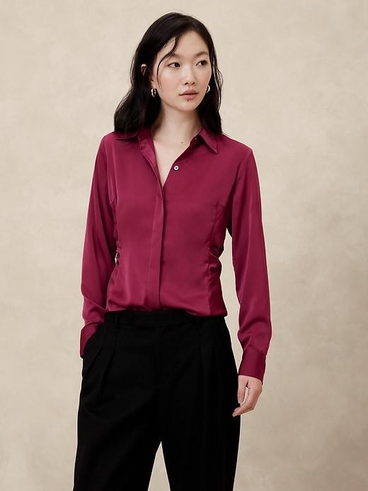 Satin Side-Shirred Top Product Image