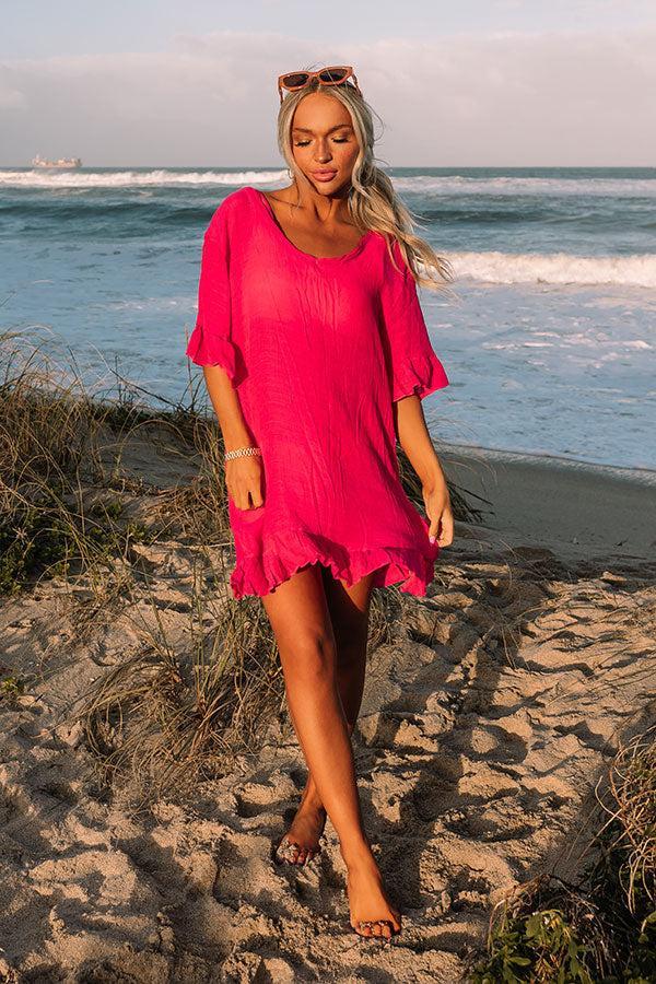 Sandy Shores Cover Up in Hot Pink Product Image