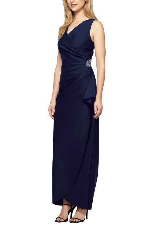 Alex Evenings Embellished Side Drape Column Formal Gown Product Image