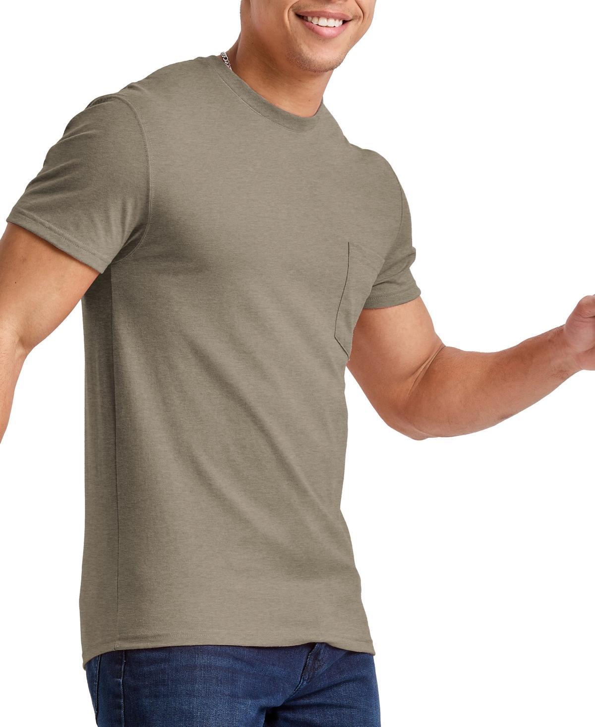 Mens Hanes Originals Cotton Short Sleeve Pocket T-shirt Product Image