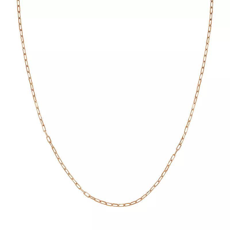 14k Gold Paper Clip Chain Necklace, Womens 14k Rsgold Product Image