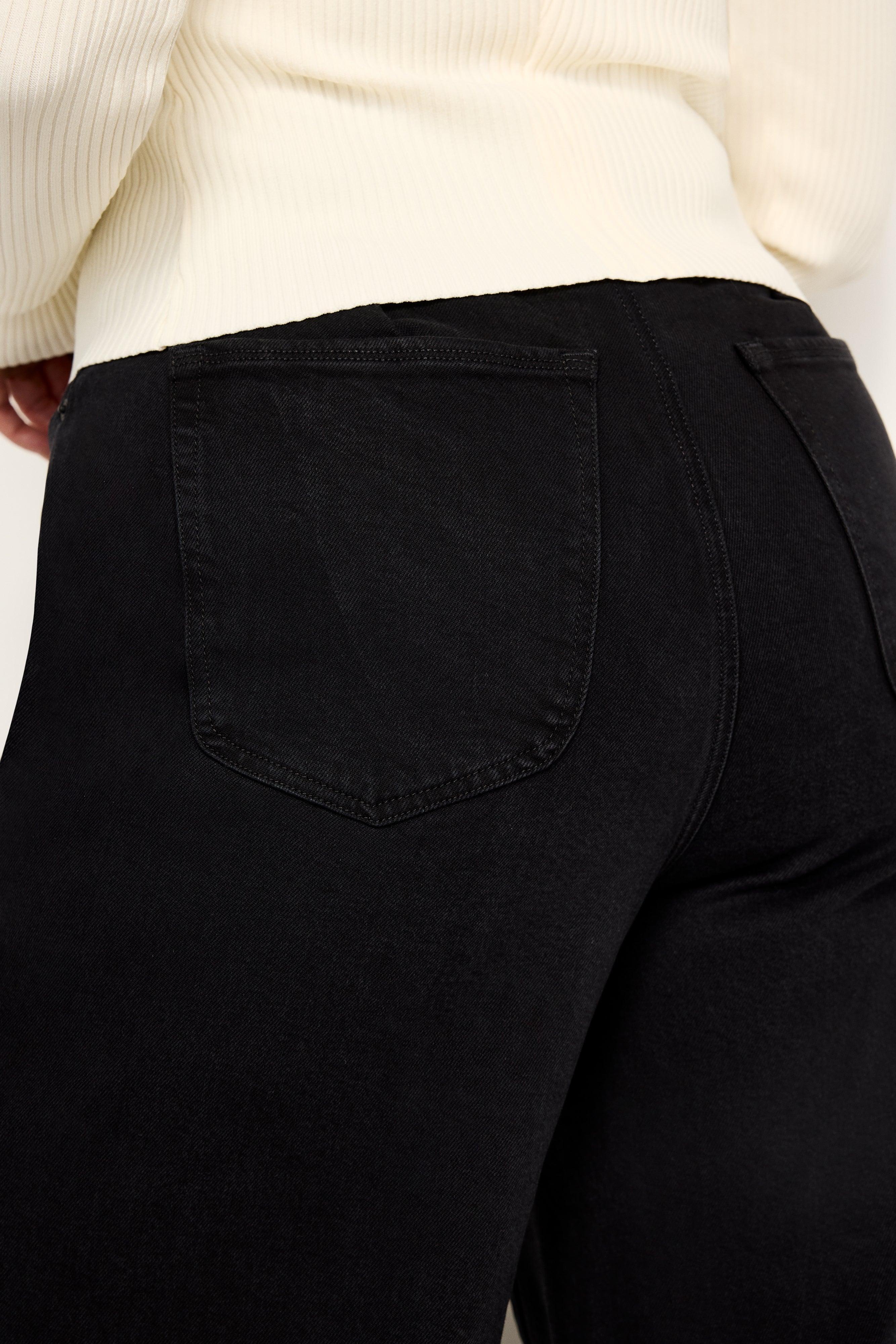 SOFT-TECH GOOD WAIST PALAZZO JEANS | BLACK344 Product Image