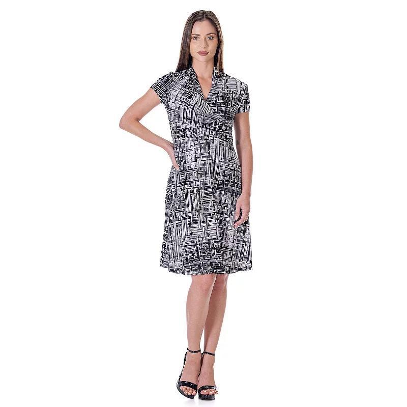 Womens 24Seven Comfort Apparel V-Neck Rouched Wrap Dress Product Image