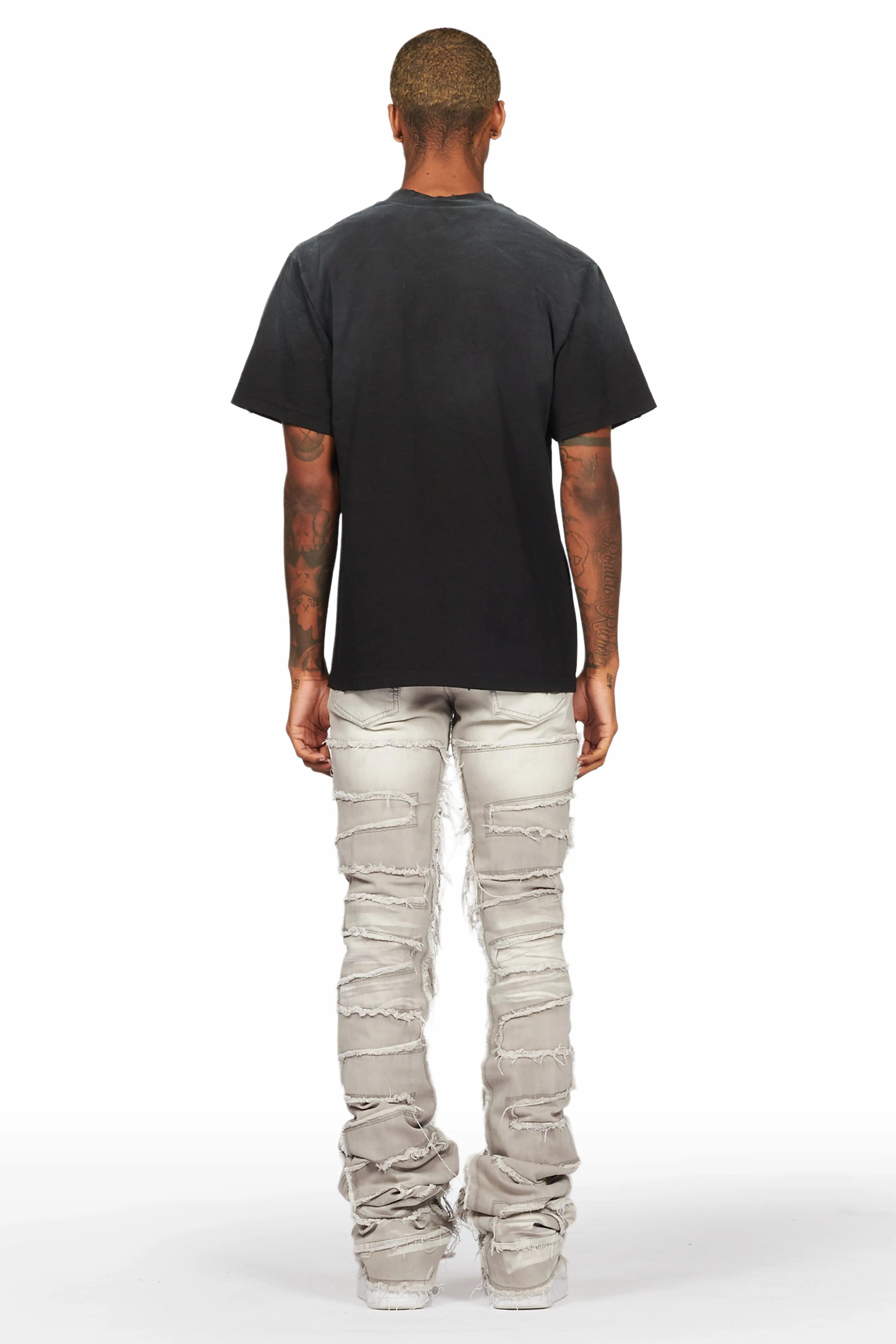 Macon Grey/Orange Painter Super Stacked Flare Jean Male Product Image