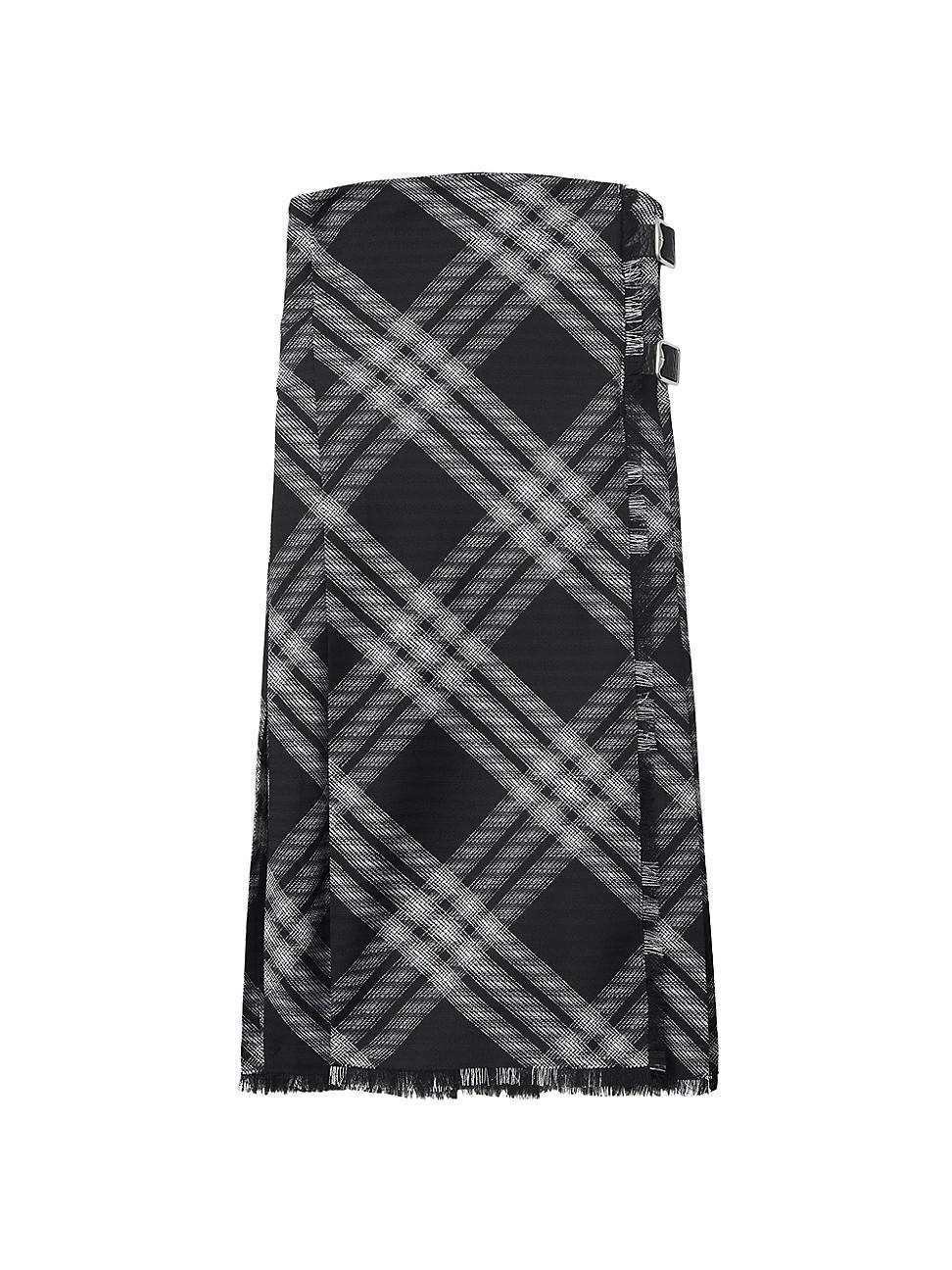 Womens Checkered Wool Strapless Midi-Dress Product Image