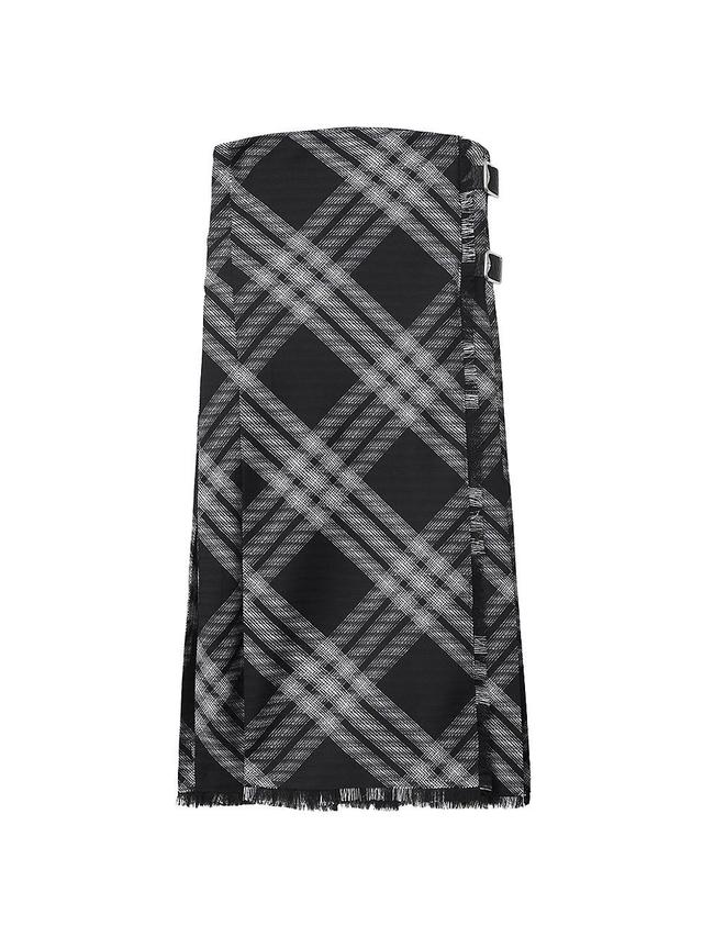 Womens Checkered Wool Strapless Midi-Dress Product Image