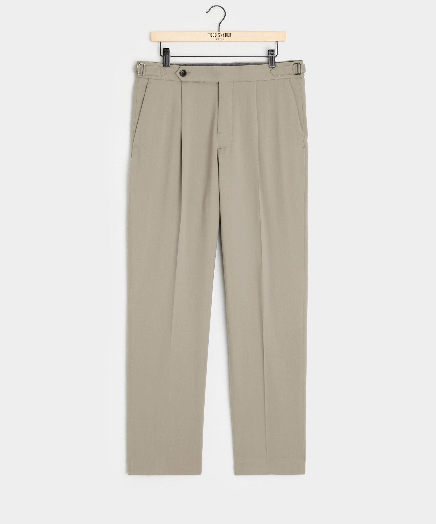 Italian Gabardine Side Tab Trouser in Stone Product Image