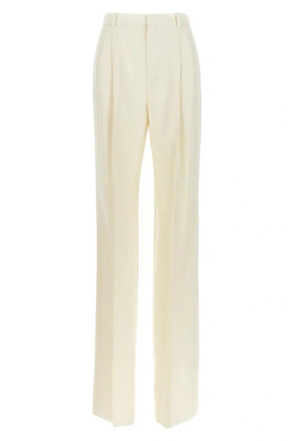 Gabardine Trousers Pants In White Product Image