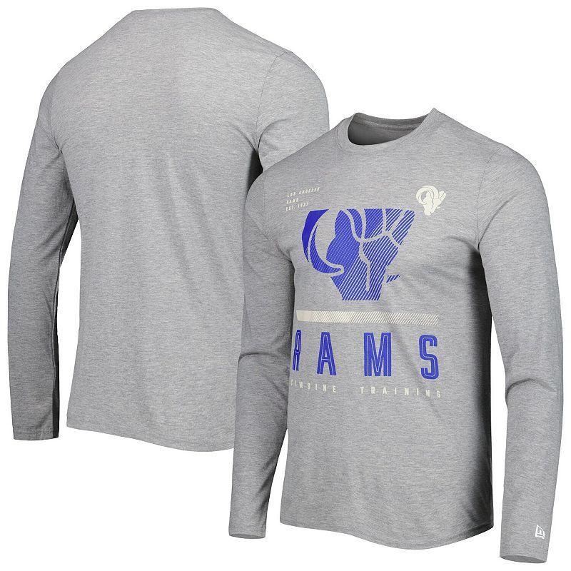 Mens New Era Heathered Gray Los Angeles Rams Combine Authentic Red Zone Long Sleeve T-Shirt Product Image