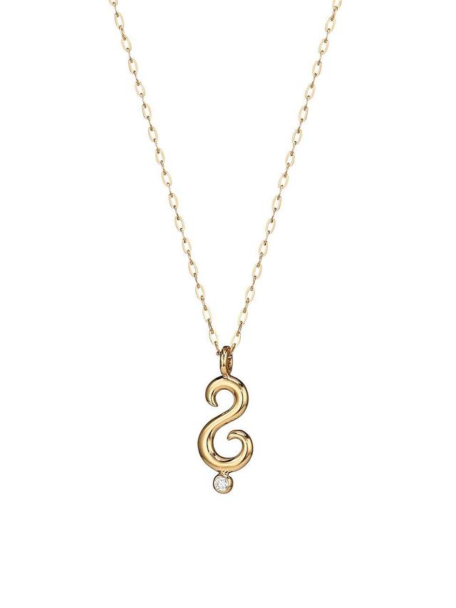 Womens Why 18K Yellow Gold & Diamond Pendant Necklace Product Image