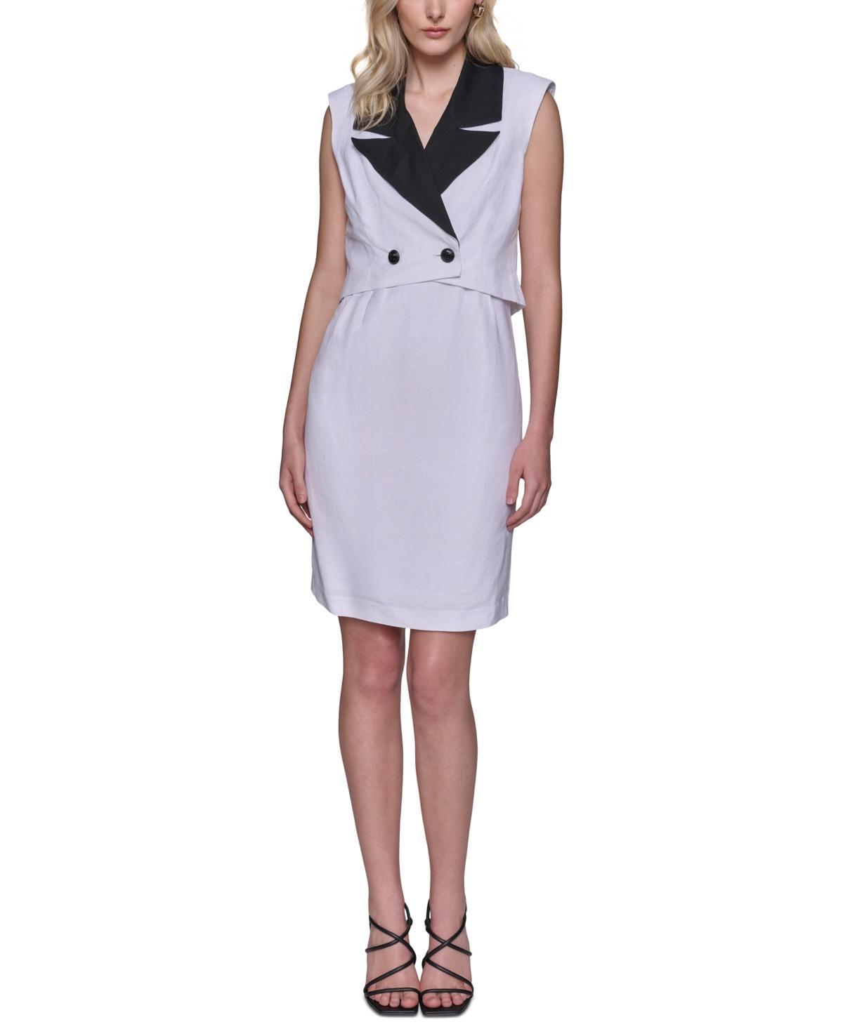 Karl Lagerfeld Paris Womens Jacket & Square-Neck Dress Product Image